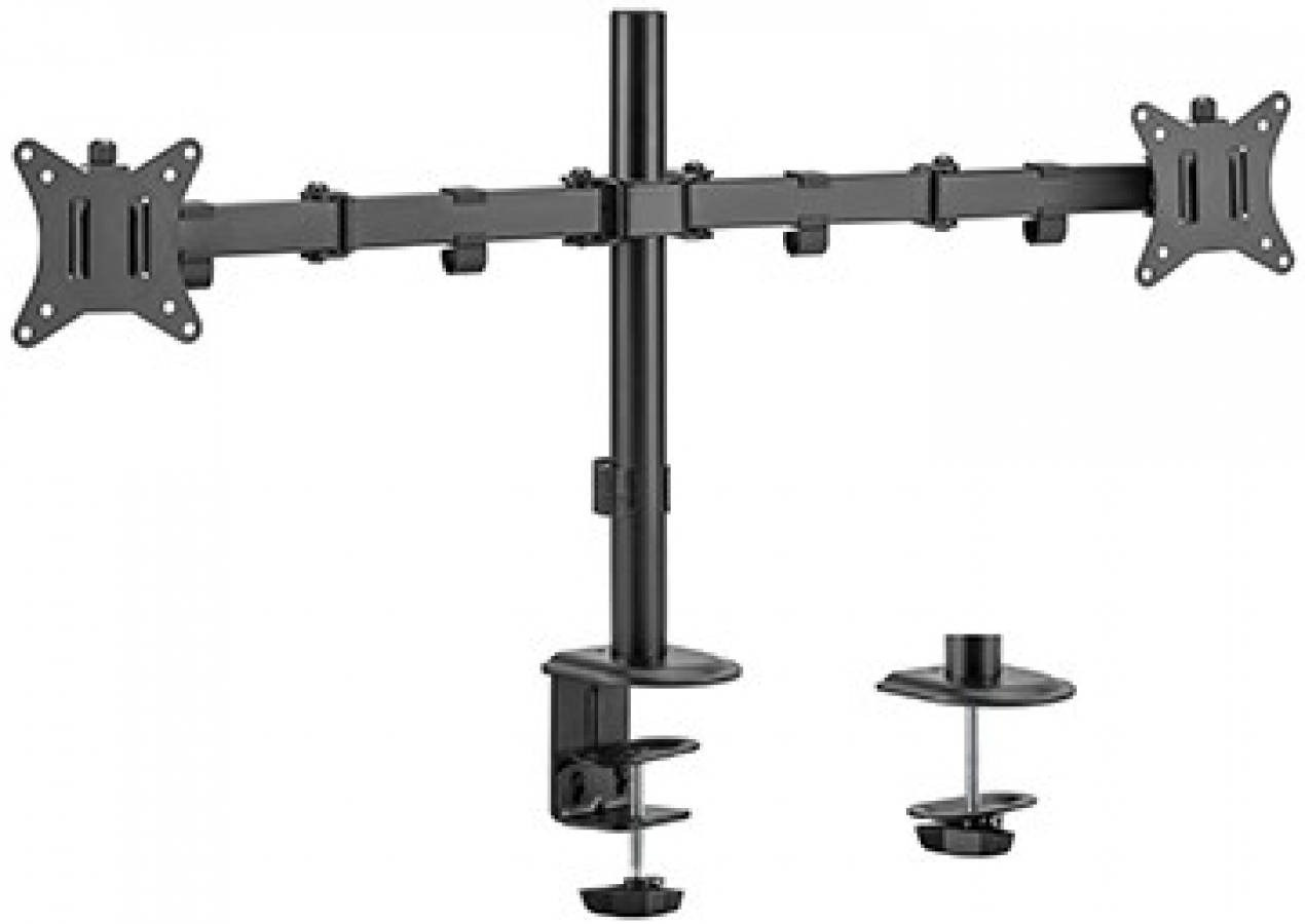 Monitora stiprinājums Gembird Adjustable Desk 2-display Mounting Arm 17”-32” (MA-D2-01)