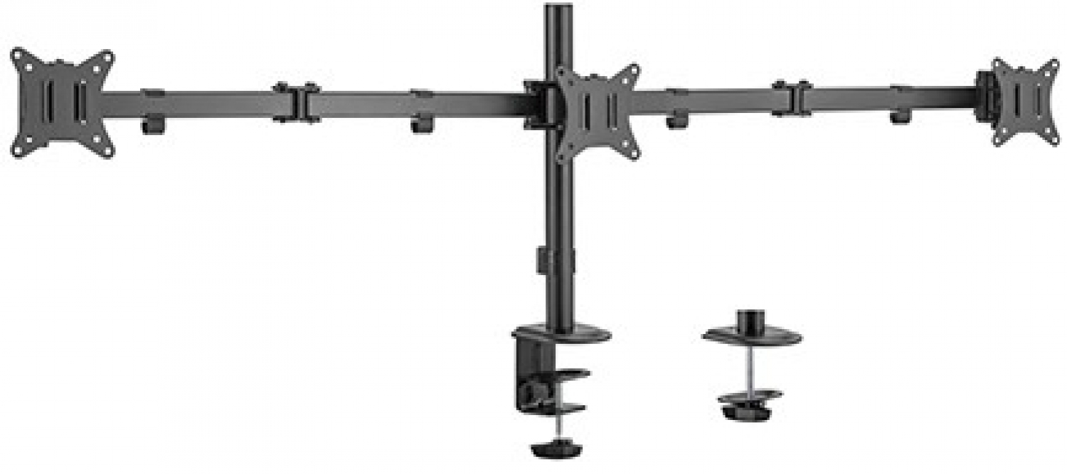 Monitora stiprinājums Gembird Adjustable Desk 3-display Mounting Arm 17”-27” (MA-D3-01)
