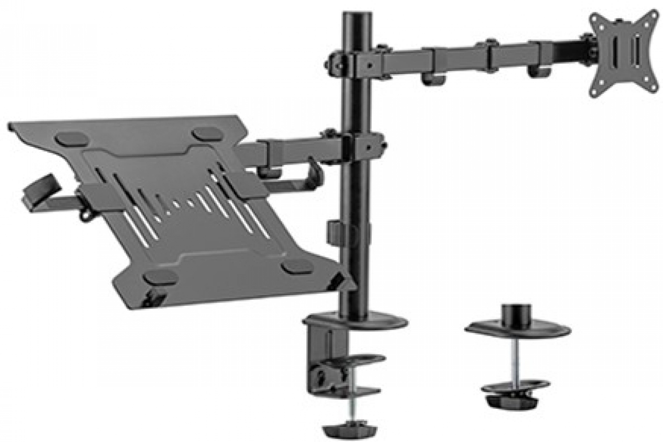 Monitora stiprinājums Gembird Adjustable Desk Mount with Monitor Arm and Notebook Tray (MA-DA-03)