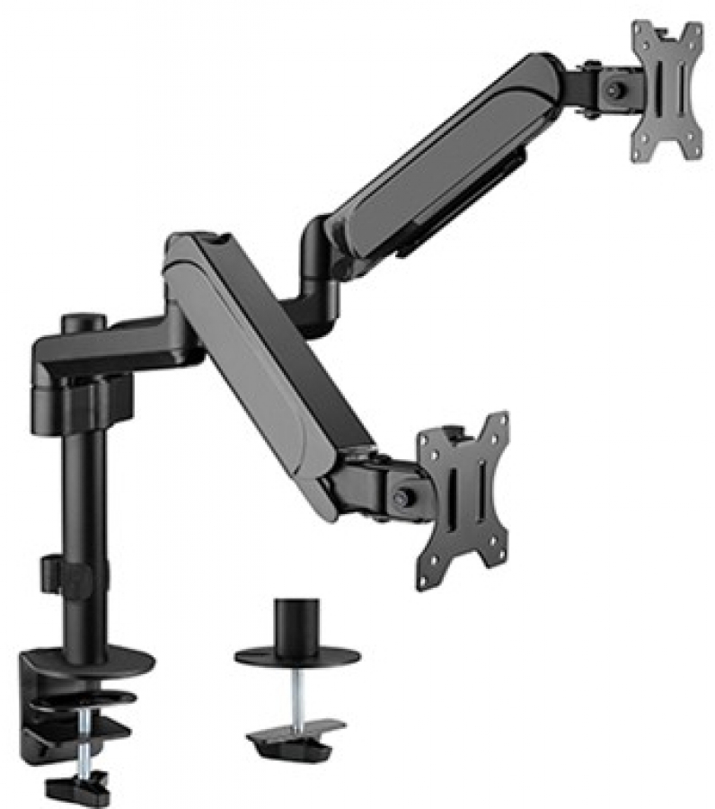 Monitora stiprinājums Gembird Adjustable Desk 2-display Mounting Arm 17”-32” (MA-DA2P-01)