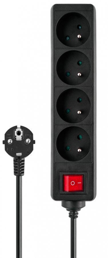 Power strip Savio with switch LZ-14 3m Black (LZ-14)