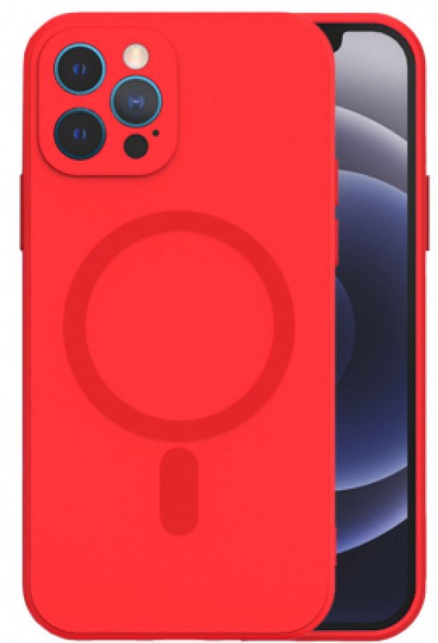 Maciņš telefonam Mocco MagSilicone Soft Back Case Apple iPhone 14 Pro Sarkans (MO-MAGSI-IPH-14PR-RE)