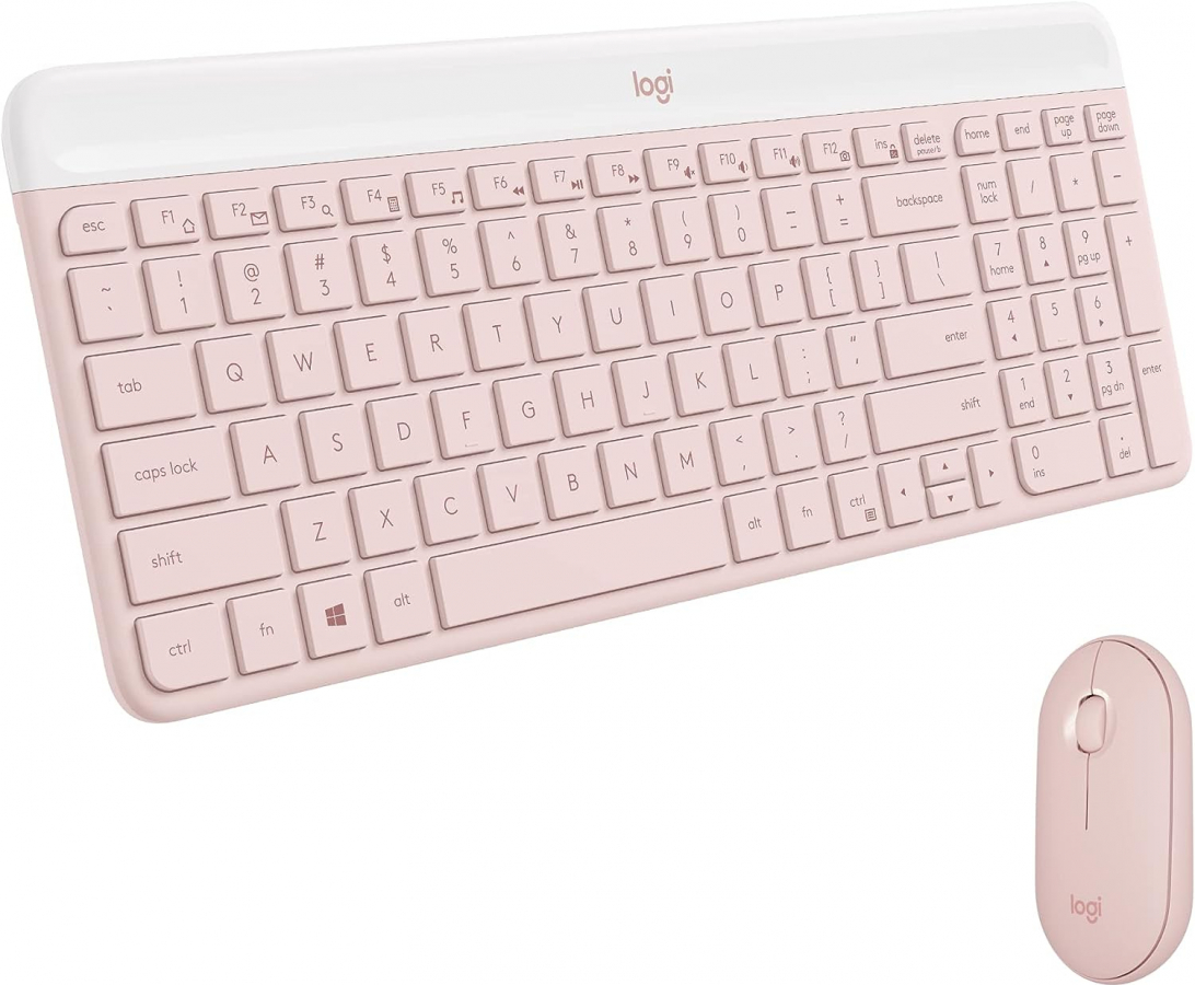 Perifērijas komplekts Logitech MK470 Slim Rose (920-011322)