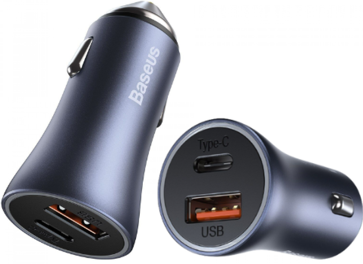 Charger Baseus Golden Contactor Pro Dual Quick Charger Car Charger USB + USB-C 40W (CCJD-0G)