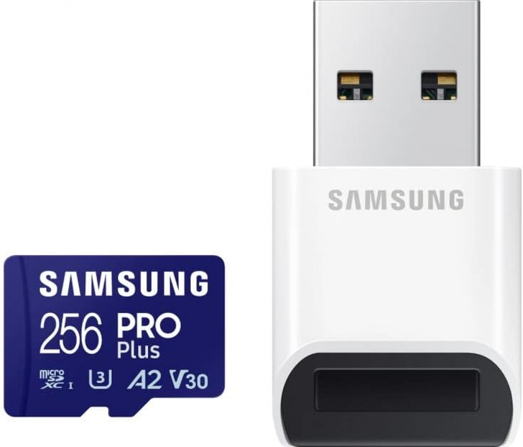 Atmiņas karte Samsung microSDXC 256GB Pro Plus + USB Adapter (MB-MD256SB/WW)