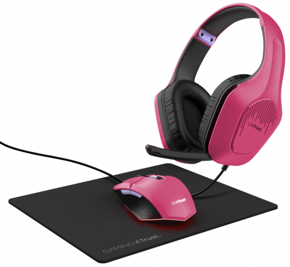 Perifērijas komplekts Trust GXT 790 3-IN-1 Pink (25179)