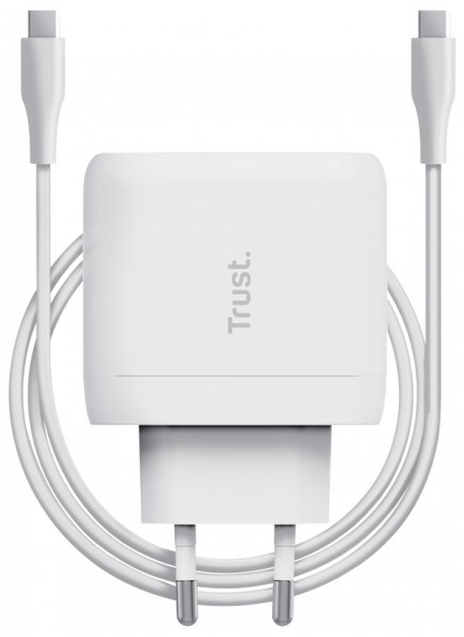 Lādētājs Trust Maxo 65W USB-C Charger White + 2m USB-C Cable (25139)