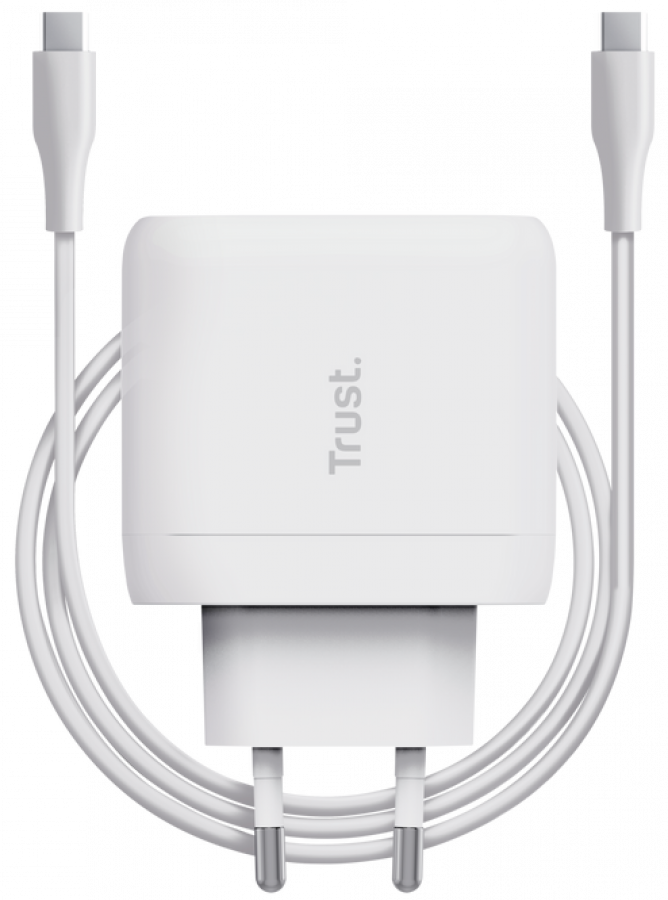 Lādētājs Trust Maxo 45W USB-C Charger White + 2m USB-C Cable (25138)