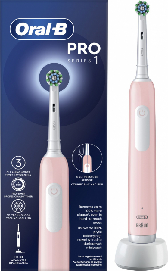 Elektriskā zobu birste Oral-B D305.513.3 Pro Series 1 Pink Cross Action (D 305.513.3 PINK)