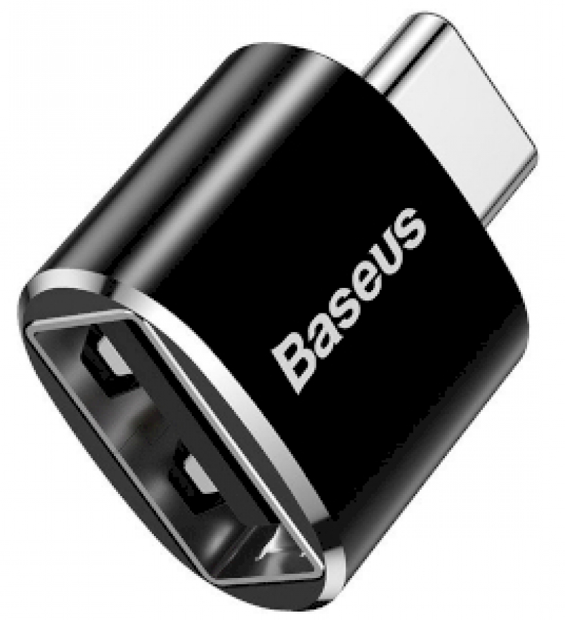 Adapteris Baseus USB Type-C Male - USB-A Black (CATOTG-01)