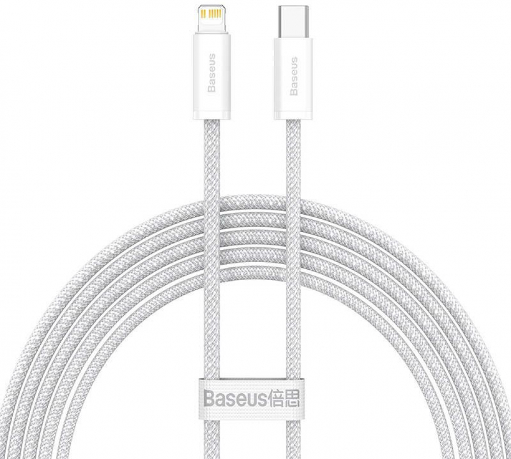 Kabelis Baseus USB Type-C Male - Lightning Male 1m White 20W (CALD000002)