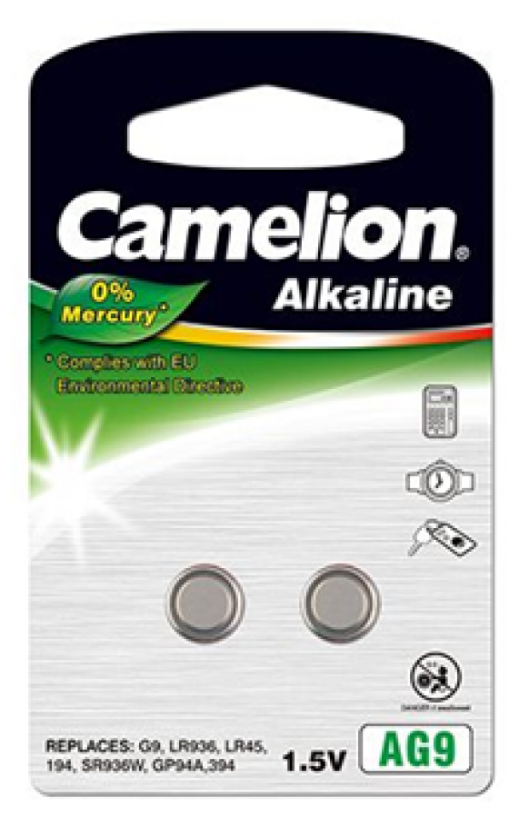Baterijas Camelion AG9/ LR45/ LR936/ 394 x2 (12050209)