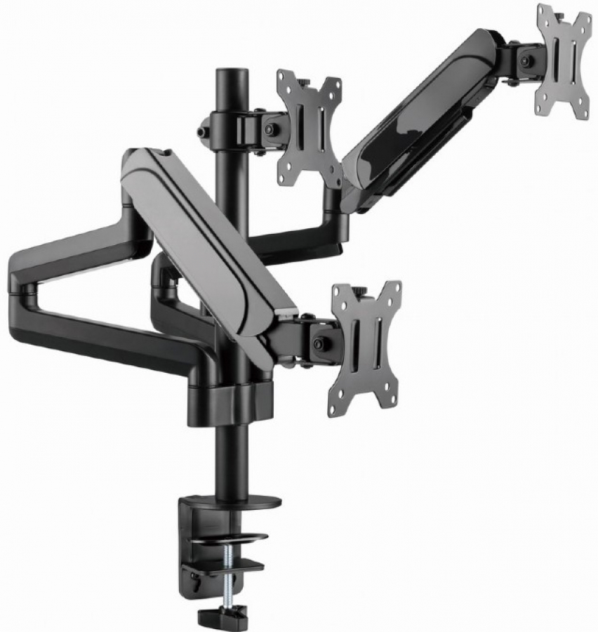 Monitora stiprinājums Gembird Desk Mounted Adjustable Mounting Arm for 3 Monitors (MA-DA3-01)