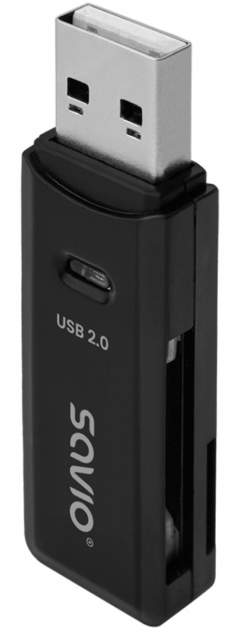 Karšu lasītājs Savio USB 2.0 SD Black (AK-63)