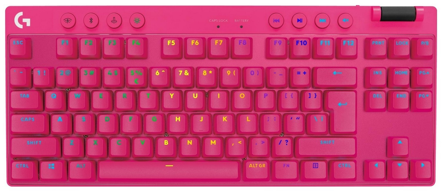 Klaviatūra Logitech G Pro X TKL Lightspeed Tactile Magenta (920-012159)