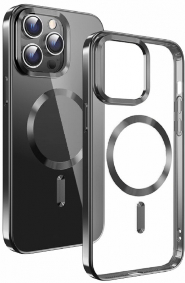 Maciņš telefonam Swissten Clear Jelly Magstick Metallic Case for Apple iPhone 15 Pro Max (36500115)