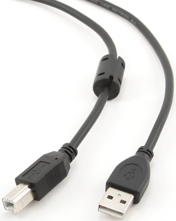 Kabelis Gembird USB Male - USB Male B 4.5m Black (CCF-USB2-AMBM-15)
