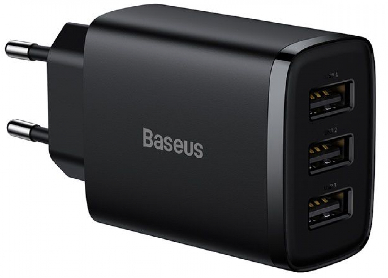 Lādētājs Baseus Compact Charger 3U Black 17W (CCXJ020101)