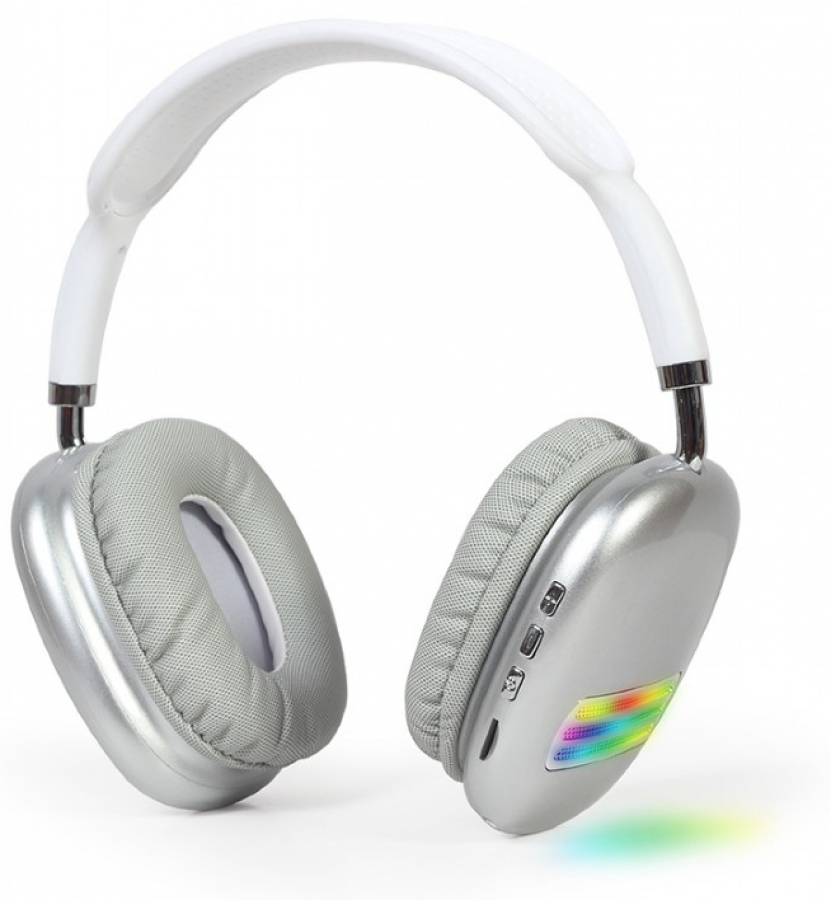 Austiņas Gembird BT Stereo Headset with LED Light Effect White (BHP-LED-02-W)