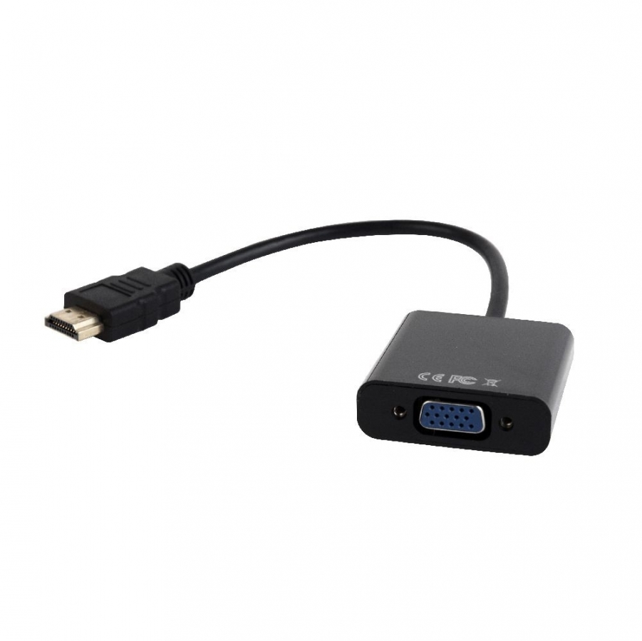 Gembird HDMI Male - VGA Female  + Audio Adapter Cable Black Full HD (A-HDMI-VGA-03)