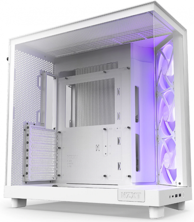 Datora korpuss NZXT H6 Flow RGB Matte White (CC-H61FW-R1)
