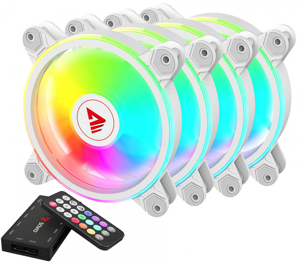 Dzesētājs Savio ARGB Fan Set 4 x 120mm (FAN-01 WHITE)