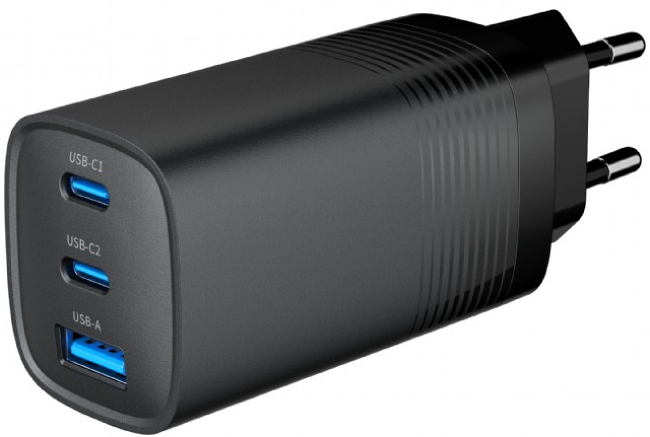 Charger Gembird 3-port 65W GaN USB PowerDelivery fast Charger Black (TA-UC-PDQC65-01-BK)
