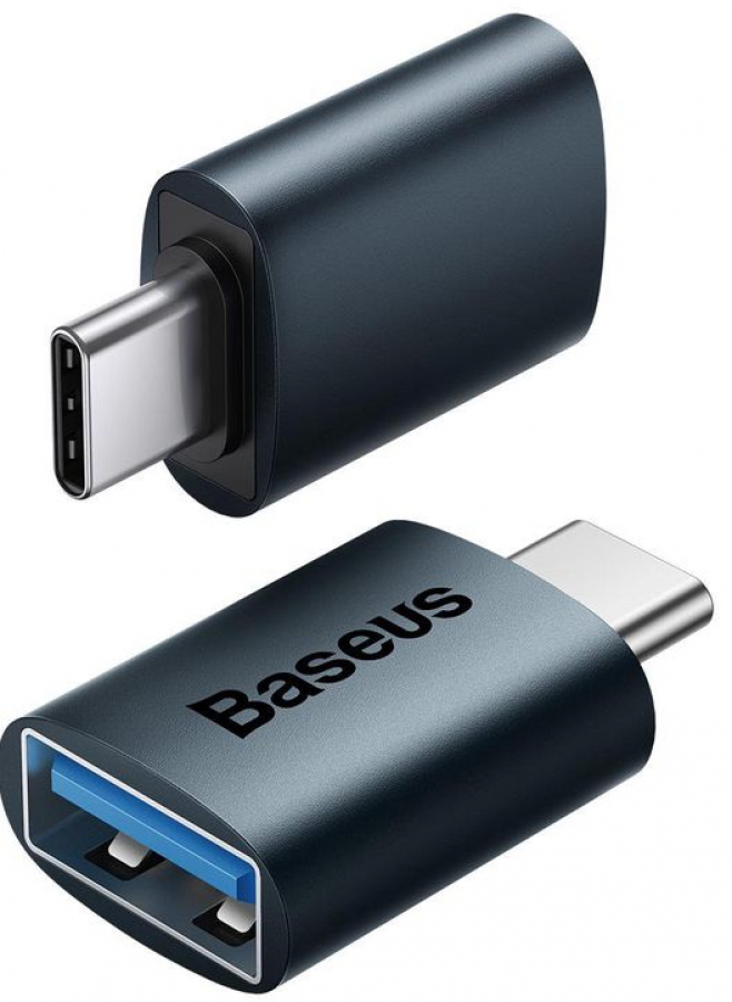 Adapteris Baseus Ingenuity Series USB Type C Male to USB-A Female Blue (ZJJQ000003)