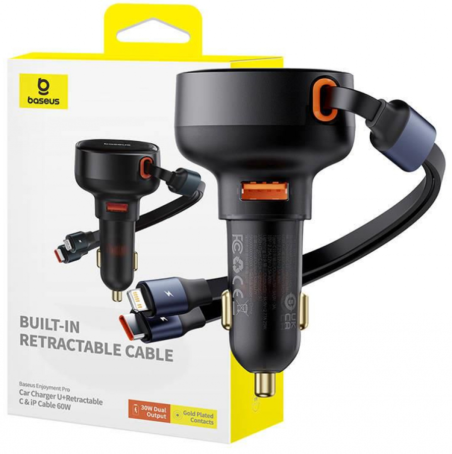 Car charger Baseus Enjoyment 60W Black (C00057802111-02)