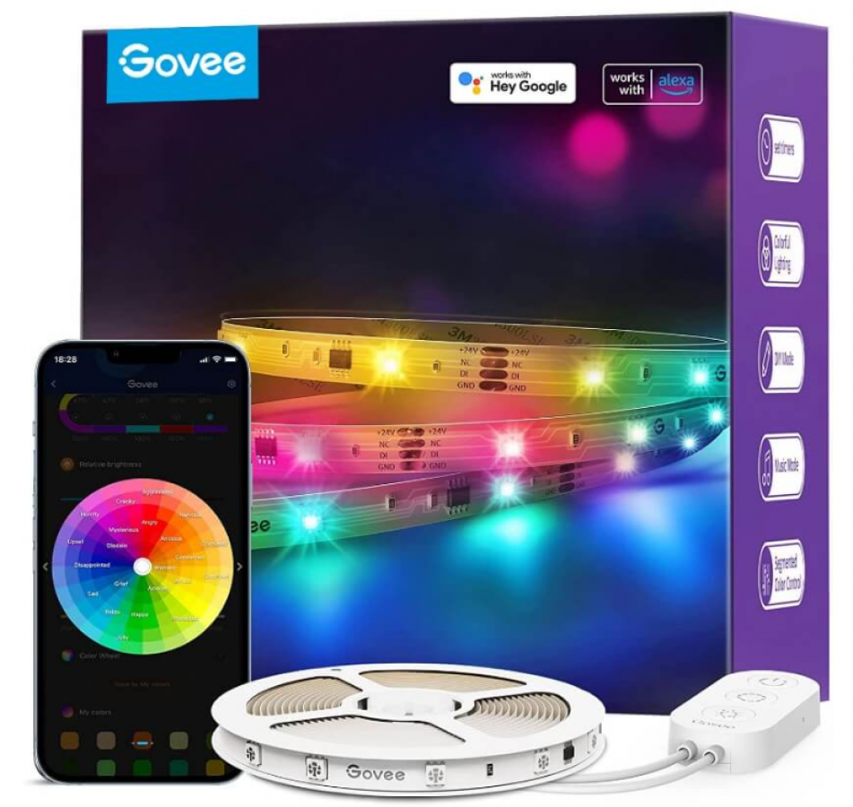 LED lente Govee H618C Wi-Fi / Bluetooth / RGBIC 10m (H618C3D1)