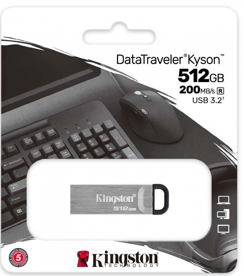 Zibatmiņa Kingston DataTraveler Kyson 512GB Silver (DTKN/512GB)