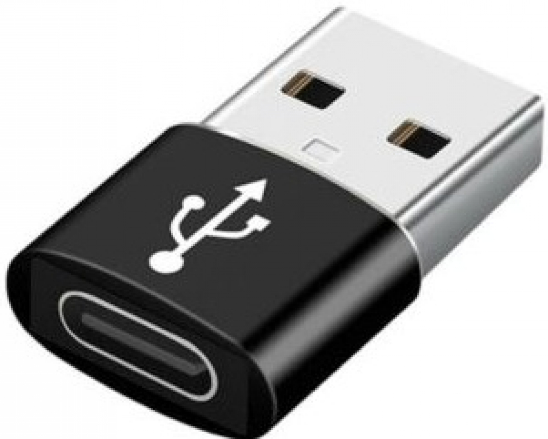 Adapter Gembird USB AM to Type-C Female Black (A-USB2-AMCF-02)