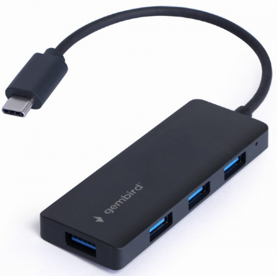 Hubs Gembird 4-port USB-C 4xUSB 3.1 (Gen 1) Black (UHB-CM-U3P4-02)