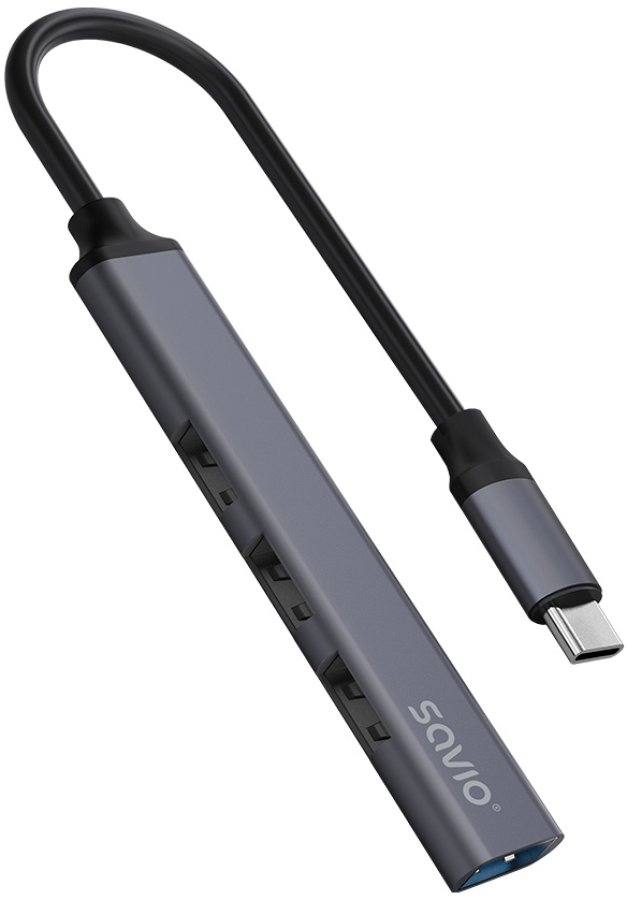Adapter Savio USB-C – 3 × USB-A 2.0, 1 × USB-A 3.1 GEN 1 HUB AK-71 (AK-71)