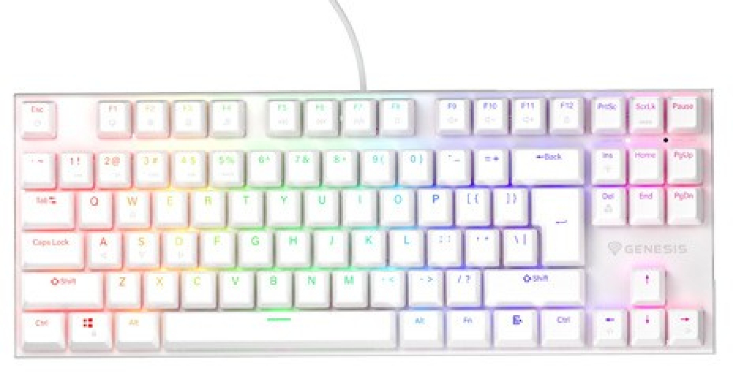 Klaviatūra Genesis Thor 303 TKL RGB white Outemu Peach Silent (NKG-2063)