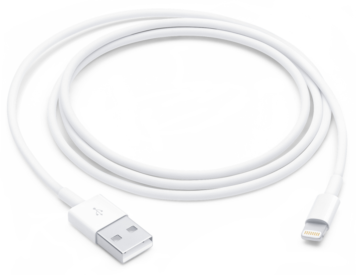 Cable Apple Lightning Male - USB-A Male 1m White (MUQW3ZM/A)