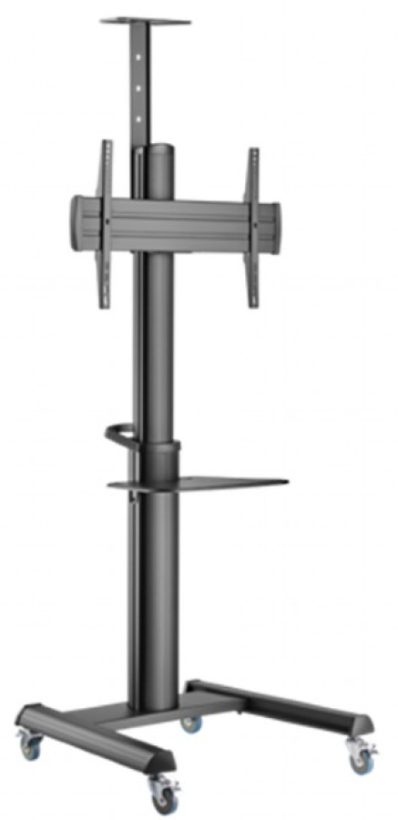 Monitora stiprinājums Gembird Aluminum TV Floor Stand  with Caster Wheels Black (TVS-70T-02)
