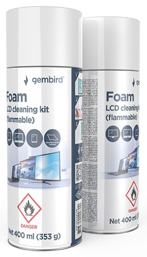 Tīrīšanas komplekts Gembird Foam LCD Cleaning Kit 400 ml (CK-LCD-08)