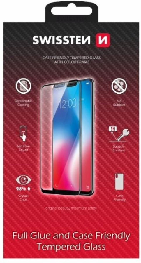 Ekrāna aizsargstikls telefonam Swissten iPhone 11 Black Full Face / Full Glue (SW-JAP-T-SP-IPH-11)
