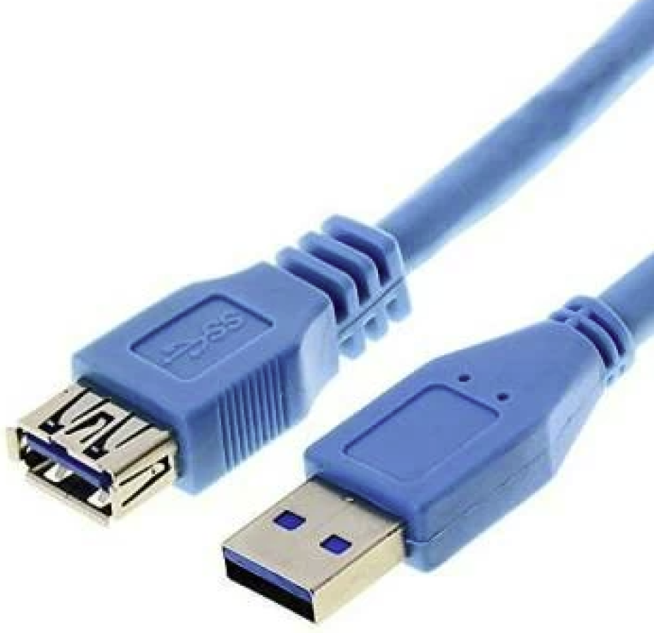 Cable Brackton USB-A Male - USB-A Female 3m Blue (US3-VEB-0300.U)