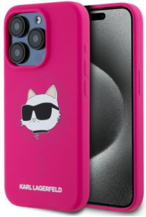 Maciņš telefonam Karl Lagerfeld Apple iPhone 15 Pro Max Pink (KLHMP15XSCHPPLF)