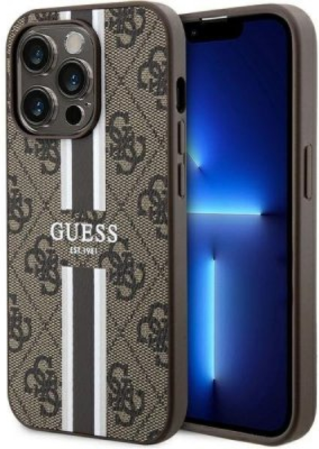 Maciņš telefonam Guess Apple iPhone 15 Pro Max Brown (GUHMP15LP4RPSW)