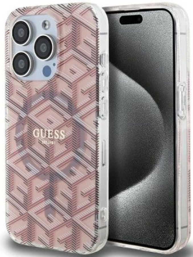 Maciņš telefonam Guess Apple iPhone 15 Pro Max Pink (GUHMP15XHGCUSTGP)