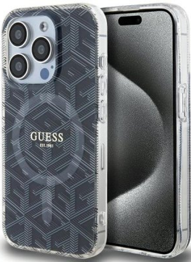 Maciņš telefonam Guess Apple iPhone 15 Pro Max Black (GUHMP15XHGCUSTGK)