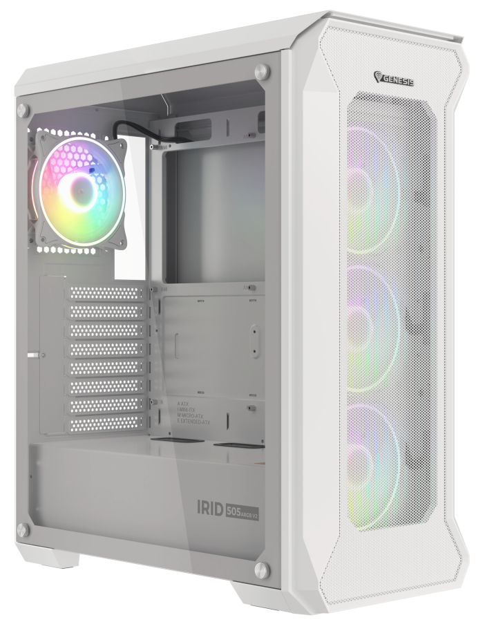 Datora korpuss Genesis IRID 505 ARGB White (NPC-1872)