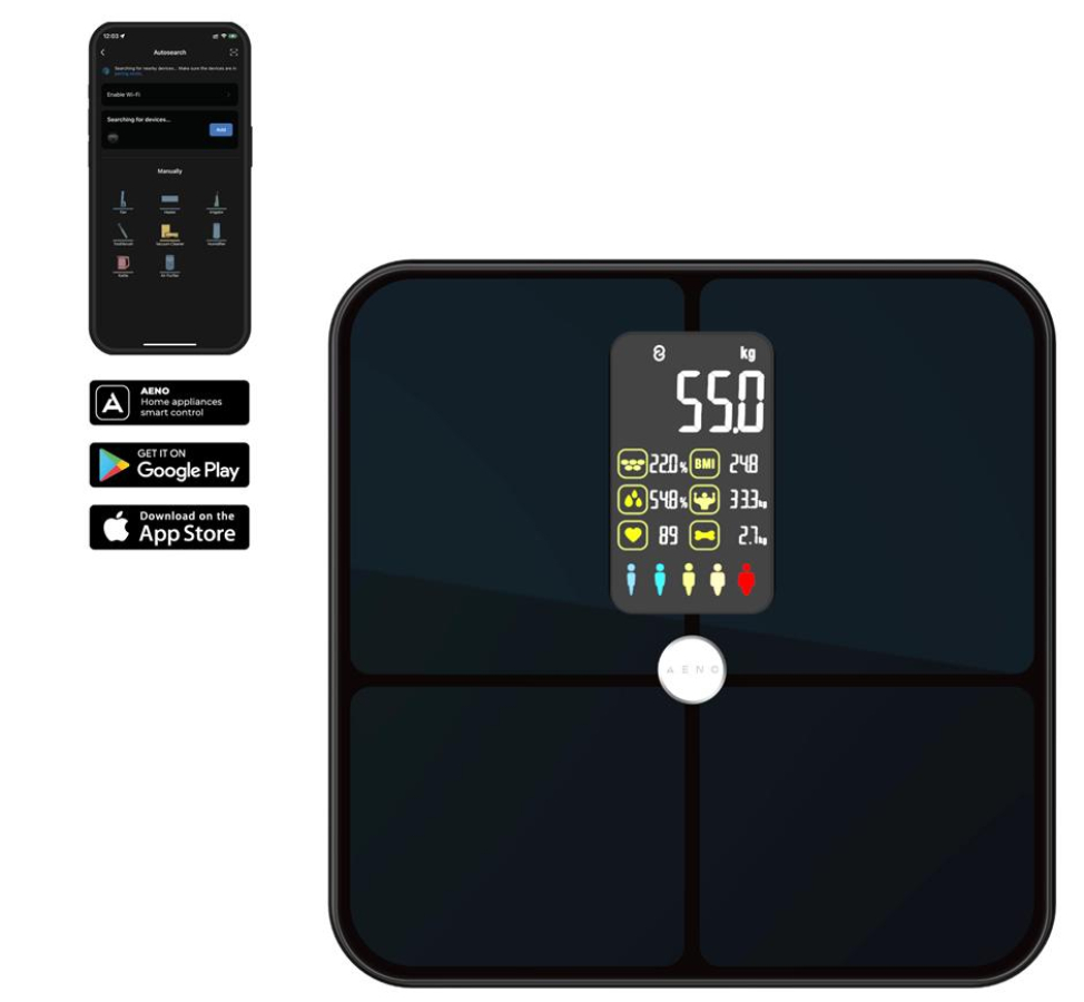 Ķermeņa svari AENO ABS0002S (ABS0002S)