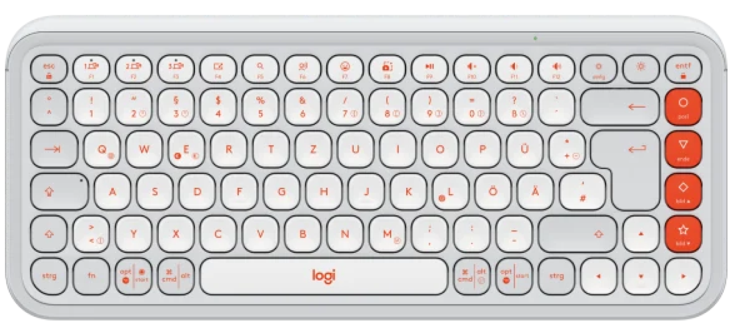 Klaviatūra Logitech POP ICON KEYS OFF White Orange US (920-013072)
