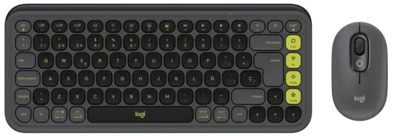 Keyboard + Mouse Logitech POP ICON COMBO Graphite Green US (920-013140)