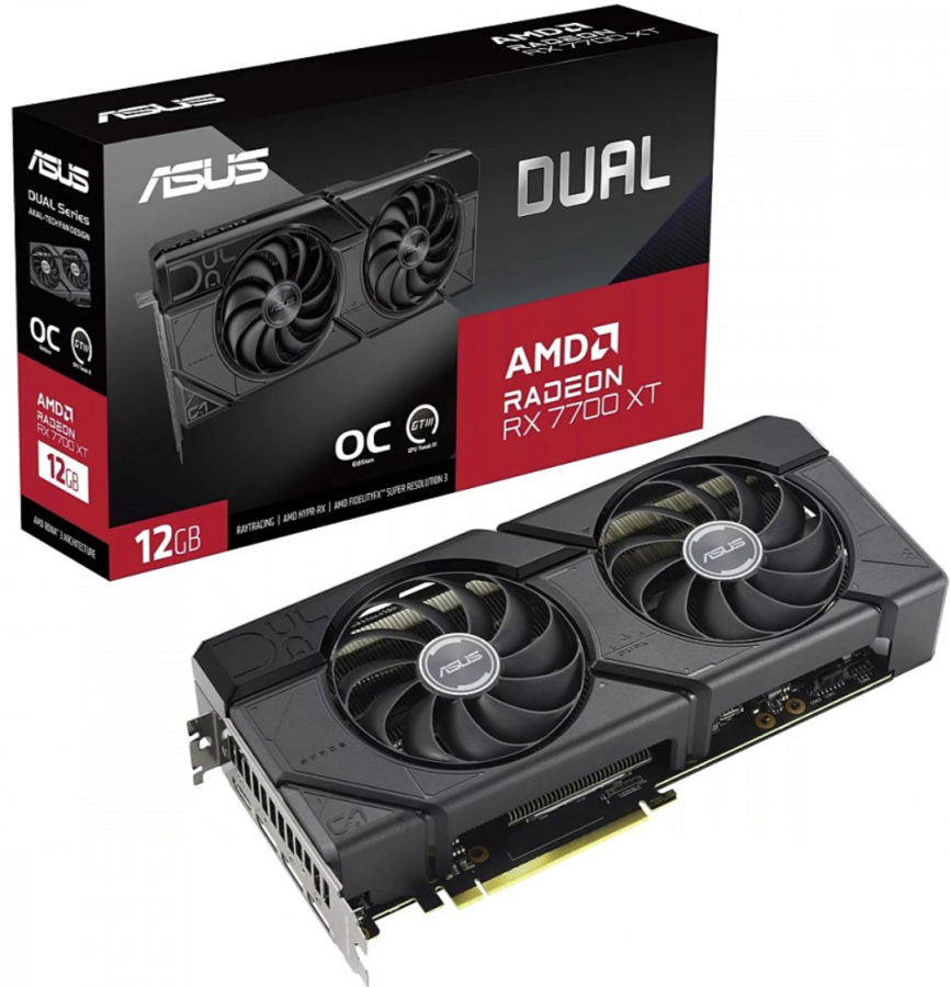 Videokarte Asus Radeon RX 7700 XT 12GB Dual OC (90YV0JZ0-M0NA00)