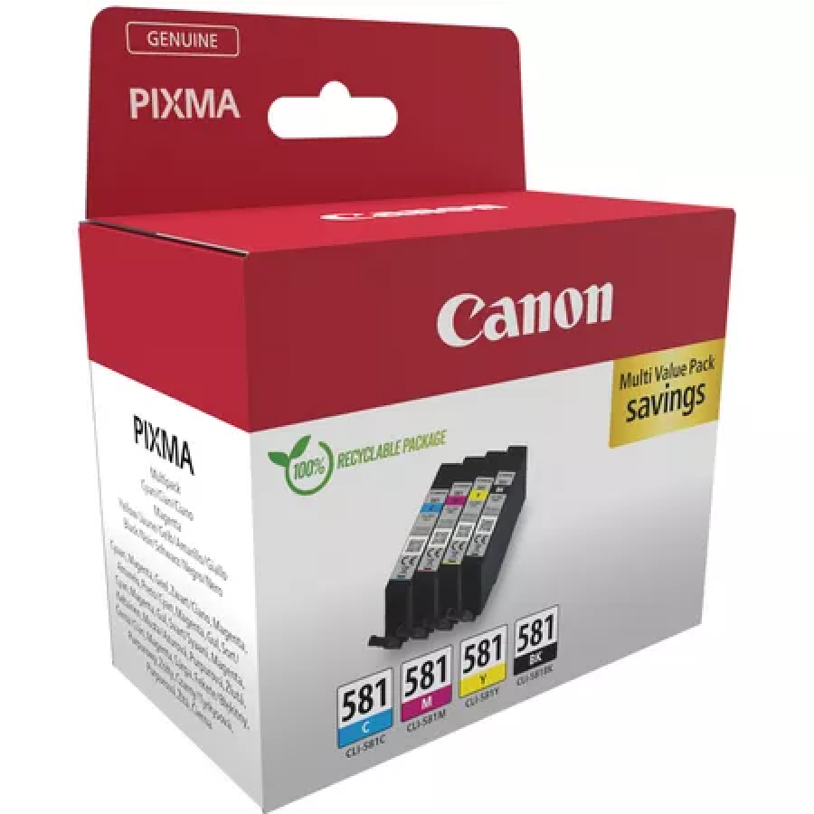 Tintes kasete Canon CLI-581 Multipack Black/Cyan/Magenta/Yellow (2103C007)